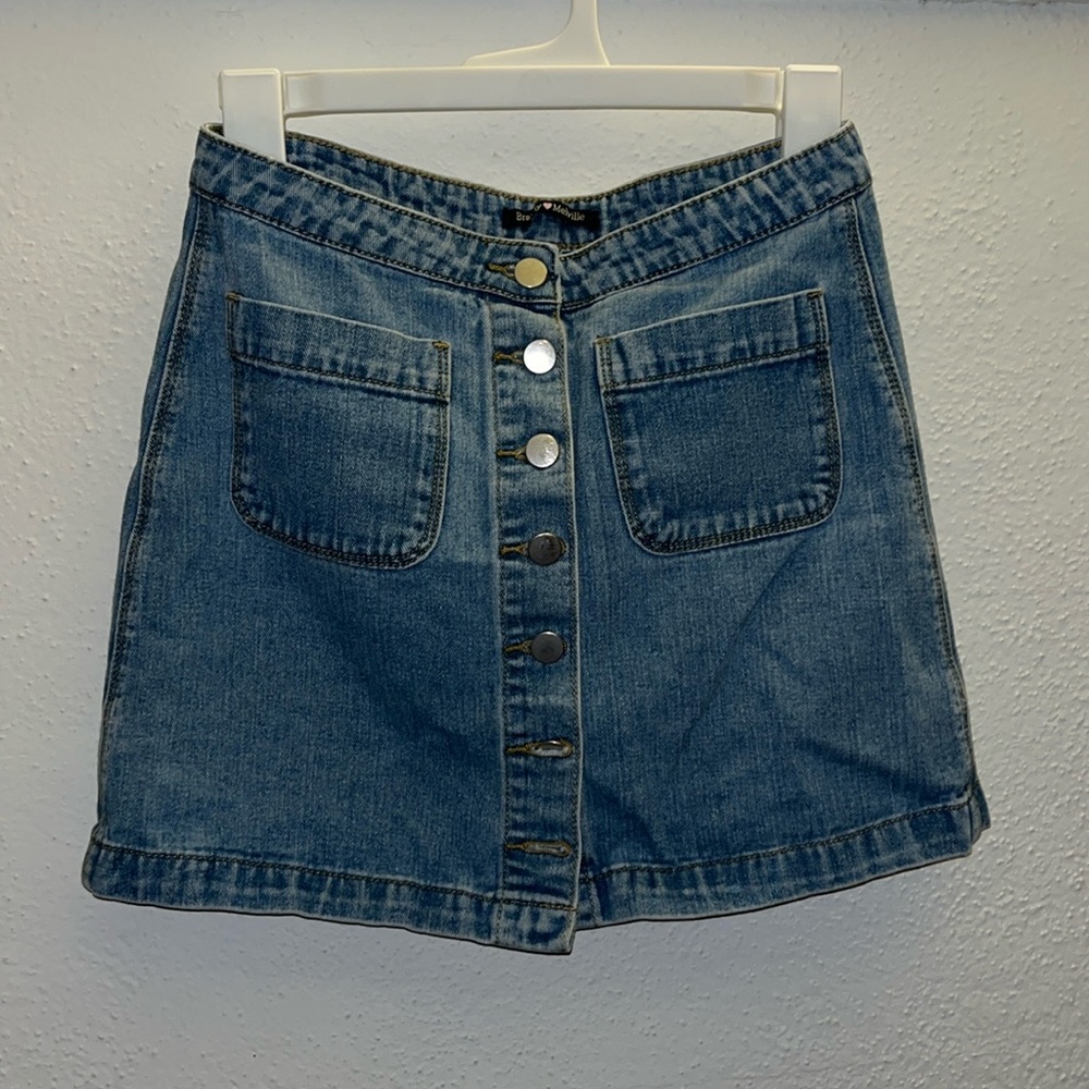 button up denim skirt